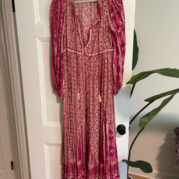 Free People Happy Feelings Midi Dress in Peach Pie Combo - Picture 2 of 2